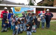 Road safety training provided to school students in Huancapallac and Pampas
