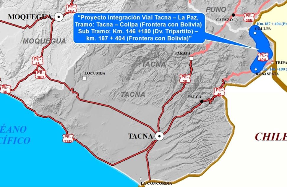 ICCGSA was awarded the bid for the execution of section Tacna – Collpa