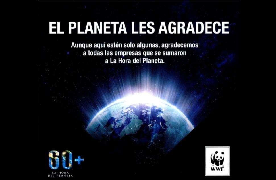 Agradecimiento de WWF – Hora Planeta